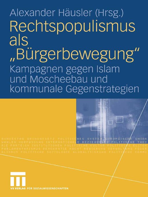 Title details for Rechtspopulismus als "Bürgerbewegung" by Alexander Häusler - Available